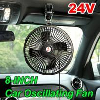 8'' 24V Automobilinis vėsinantis svyruojantis ventiliatorius Vasaros nešiojamas spaustuku tvirtinamas 360° besisukantis
