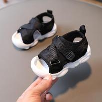 Small kids sandals solid color velcro Korean style children's beach shoes baby soft sole summer closed-toe non-slip 15 juoda
