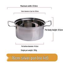 Stainless Steel Small Hot Pot for One - 16/18cm Induction Compatible 18cm