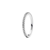 Pandora Engraved Logo 925 Silver Cubic Zirconia Ring Women ring 192999C01 Box,58