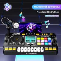 Vaikų Bluetooth DJ mikseris su mikrofonu, elektroninis pianino klaviatūros patefonas, valdiklis, muzikinis žaislas, Kalėdų dovana