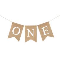 Burlap ONE Garland Boy Girl First Birthday Party Decoration Favors One Year Old Baby High Chair Flag Banner Photo Props Supplies