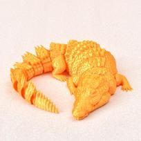 3D Spausdintas Krokodilas Gali Atverti Burną Artikuliuotas Kūno Modelis Mini Žaislas Judama Jungtis Artikuliuota Figūrėlė Darbalaukio Ornamentas Vaikų Dovana 21cm abrikosas