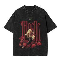 Mens T-Shirt Maelle Fanart Rapier Duelist Expedition 33 Silver Hair Fire Roots Washed Women T-Shirts Leisure Summer Tees Clothes S