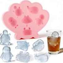 Easy to Release Ice Cube Tray 6 Holes Free of BPA Marine Life Shapes Cubes Dishwasher Safe Reusable Chocolate Mold rožinė
