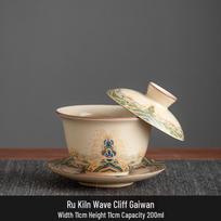 Hengsheng Ru Kiln Waves & Cliffs Floating Gaiwan