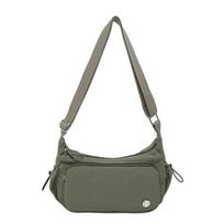 Simple Nylon Shoulder Bag Casual Commuting Sling Bag Trendy Cross Body Bag  Female/Male žalia