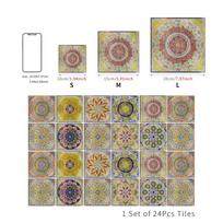 24Pcs/Set Waterproof Peel & Stick Art Wall Decals 10/15/20cm Kitchen Tables Art Mural  Kitchen 10*10cm-Style C