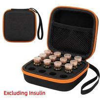 16 Slots Insulin Vial Storage Case 3ML Essential Oils Carrying Box  Diabetics oranžinė