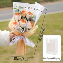 Rose Artificial Soap Flower Bear Bouquet Gift Bag Valentine'S Day Wedding Flower Bouquet Lovers Gifts Finished Producted as picture show