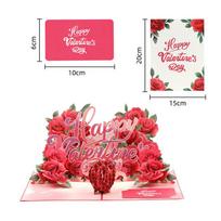 Day Valentine 3D Romantic Rose Card Pop Up Card Surprise Gifts For Couples Party Prop Anniversary Wedding Flower Card Envelopes