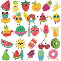 Fruit Glitter Temporary Tattoos For Kids - 100+ Cartoon Fruit Summer Tattoos For Girls Boys Birthday Party Supplies Favors