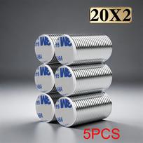 20x2 Powerful Neodymium Magnet With double-sided adhesive N35 NdfeB Permanent Magnetic imanes Round Super Strong Fridge Magnets