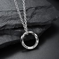 Men Mobius Strip Necklace And Ring Set Personalized Circle Pendant Bold Inspirational Jewelry For Male Fashion Accessories