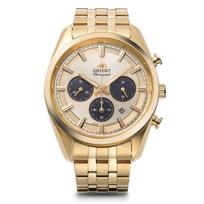 ORIENT Watch Orient Stretto Solar Powered Chronograph Champagne Gold Warranty [ORIENT] RN-TX0301G Men's (Domestic Manufacturer's Included)