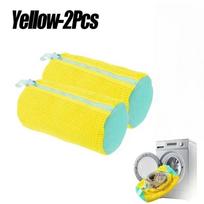 Durable 2Pcs Shoe Washing Cleaning Machine Bag For Sport Casual Shoe Yellow With Zipper Special Protective Bag Not Prone Damage