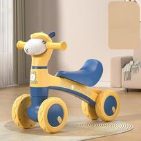 Baby Anti-Tip Balance Bike No Pedal Four Wheel Toddler Walker Silent Glider Walker Toy Ride-On Toy Indoor Outdoor Sports Toy