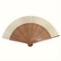 Bambukinis Retro sulankstomas vėduoklis Nešiojamas vasarinis rankinis vėduoklis Širdelės formos origami vėduoklis su mediniu rėmu ir baltais popieriniais mentelėmis beige