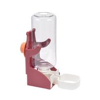 Plastic Small Pet Water Dispenser Anti-Spill Transparent Visibility Pet Hanging Automatic Drinker 500ML Cage Mounted Feeder vyno raudonos spalvos