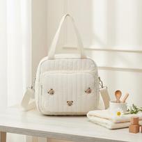 Women Cotton Small Diaper Bag Tote Crossbody Diaper Bag Mini Purse Maternity Travel Diaper Handbag for Travel Outdoor