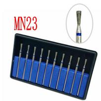10pcs/set Dental Part Electroplated Diamond Point Polisher Dental Low Speed Handpiece HP Burs Dental Lab Nail Drill Bits MN23 MN23