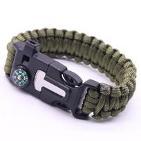 5-in-1 Multi-function Outdoor Seven-core Umbrella Rope Lanyard Camping Adventure Bracelet armijos žalia spalva