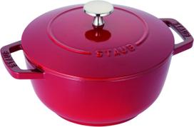 Staub Cherry Medium 18cm Cast Iron Enamel Induction Compatible Japanese Wa-NABE Double-Handled Pot, 2-Cup Capacity, [Official Product] Wa-NABE vyšnia
