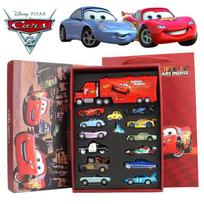 15vnt. Pixar Cars Dovanų Dėžutė Metalo Liejinio Mater Žaibas Makvynas Jackson Dėdė Sunkvežimis Automobilio Modelis Žaislas Berniukui Kalėdiniai Žaislai