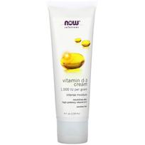 NOW Foods, Vitamin D-3 Cream, 1,000 IU, 4 fl oz (118 ml)