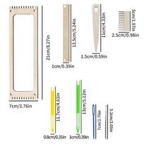 Wooden Mini Loom Machine Small Frame DIY Handcrafts Hand-Knitting Kit Lightweight Easy Operate Yarn Weaving Tools Desktop Craft