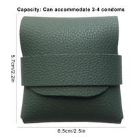 Condom Holder Elegant PU Leather Small Purse Discreet Pocket/Purse/Travel Carrying Case Securely Holds And Protects 3-4 Condoms žalia