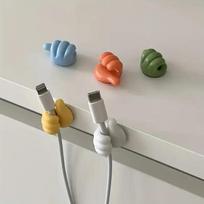 Thumb-Shaped 10Pcs Cable Organizer Storage Clips No-Drill Adhesive Hooks Plastic Perfect For Charging Cables Cord Holder
