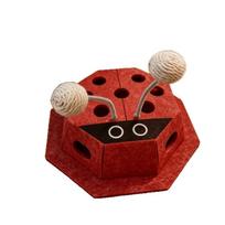 Hollow Cat Puzzle Play Box Detachable Puzzle Felt Box Cat Toy Box Pet Scratch Toy  Training raudona