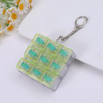 Transparent 9-Key Switch Tester Fidget Keychain Led Light Up Press Decompression Toy Portable Anxiety Easing For Teens Adults