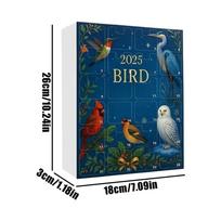 2026 Tree Hole Bird Advent Calendar, 24-day Christmas Countdown Calendar, 2D Flat Tree Hole Bird Hanging Decoration for Holiday 24pcs