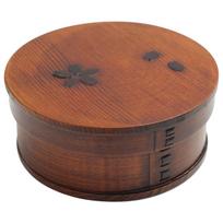 Miyoshi Lacquerware Shop Magewappa Bento 1 Cherry Natural Suitable for and Men Box, Round, Tier, 600ml, Blossom, Lacquered, Wood, Children, Women, ruda