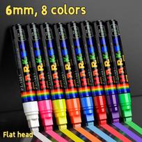 Led Neon Board Marker Set (8 Colors) - 10Mm Broad Chisel Tip Fluorescent Pen For Shop Advertising Writable On Led Light Panel