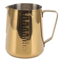 304 Stainless Steel Milk Frothing Pitcher Dual Scale Tapered Spout Milk Frother Cup Colorful 900ML Capacity auksas