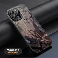 The first berserker khazan Game Phone Case For iPhone 16 15 14 13 12 11 Plus Pro Max  High-end Luxury Magsafe Sheepskin iPhone 15 Pro Max
