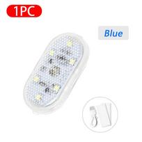 Automobilio mini LED jutiklinis jungiklio apšvietimas, automatinis belaidis aplinkos žibintas, nešiojamasis naktinis skaitymo žibintas, automobilio stogo lemputė, automobilio salono apšvietimas 1pc mėlyna