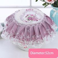 Rural Style Round Cover Towel Rice Cooker Cover Towel Electric Cooker Cover Multi-function Cover Towel Lace Electric Appliance Dust Cover Diameter:52cm gray
