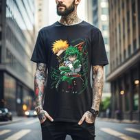 100% medvilnės UNISEX MARŠKINĖLIAI VYRIŠKI MOTERIŠKI Deku T-shirt Katsuki Bakugo All Might Boku No Hero Academia Katsuki Midoriya 150 S