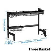 Dish Drying Rack,Telescopic Extension Tableware Storage Rack Above The Sink,No Need To Punch Holes,Suitable for Kitchen Supplies