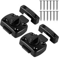 2/4pcs Gate Latch Slide Bolt Latches Lock Safety Double Sided Rotate Gate Hardware 180°Rotatable Stainless Steel Door Lock