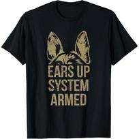 German Shepherd Ears Up System Armed T Shirt T-Shirt S juoda