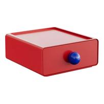Stackable Desk Drawer Large Capacity Plastic Desktop Storage Box with Sliding Drawer for Stationery Cosmetics Red raudona