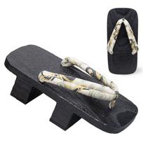 WHOHOLL Vasariniai vyriški dviejų dantų mediniai klumpės Aukštakulnis Storas padadas Japoniški geta Vienmedžio šlepetės Cosplay batai Kostiumai 27cm for 43-44 smėlis