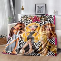 Bratz Cartoon 3D Printed Girls Blanket,Flannel Soft Throw Blanket for Home Bedroom Bed Sofa Picnic Office Hiking Cover Kids Gift 75x90cm