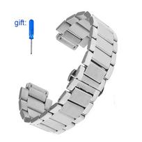 Nerūdijančio plieno dirželis Sidabrinis Hublot laikrodžiui Dirželis Apyrankė Big Bang Classic Fusion serija Vyrams Moterims Laikrodžio dirželis 27X19MM 27-19mm sidabras