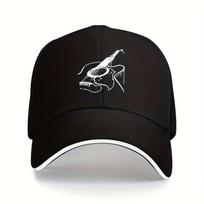 Guitar Sketch Baseball Cap Breathable Polyester Adjustable Music Lover Gift Outdoor Sports Cap One Size